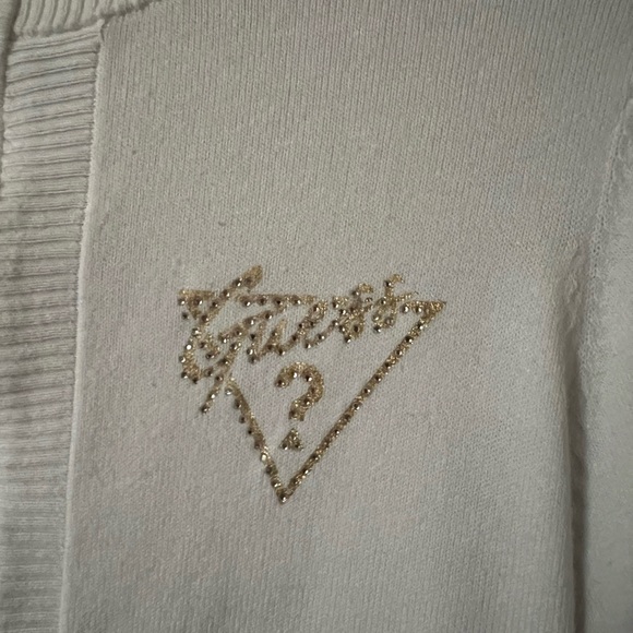 Guess Full Zip Creme Sweater Small - Picture 3 of 4